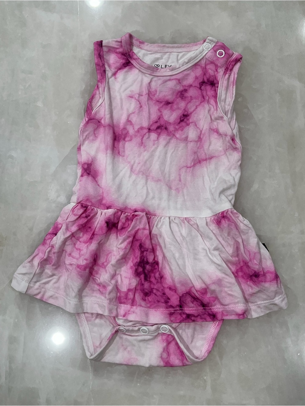 Pink Tie-Dye Peplum Twirl Dress